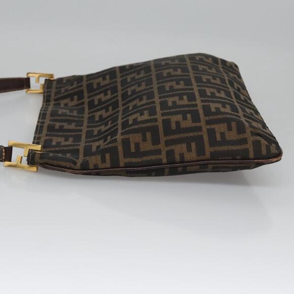 FENDI Zucca Canvas Shoulder Bag Brown Black Gold - Picture 5 of 12